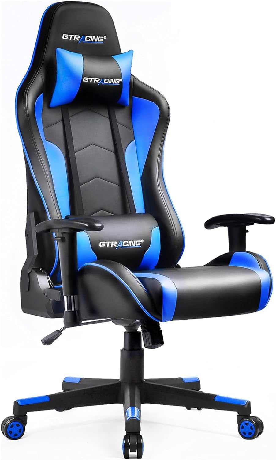 Gaming Chair with Speakers Bluetooth Music Video Game Chair Audio Ergonomic Design Heavy Duty Office Computer Desk Chair(Blue)